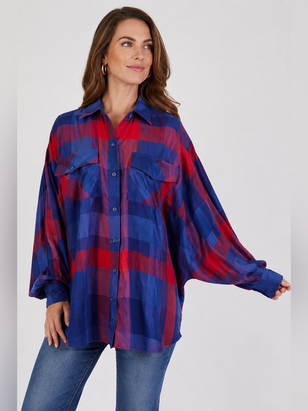 Anthropologie Eva Franco Juliette Dress Blue Red Panama Plaid Gorpcore SZ 12 NEW